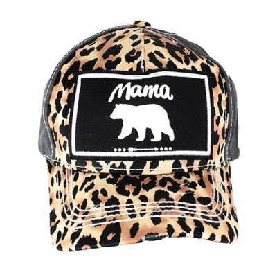 Adjustable Cheetah Leopard Mama Bear Arrow Distressed Hat Cap Black Brown  eb-43501786